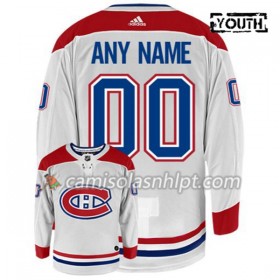 Camisola Montreal Canadiens Personalizado Adidas Branco Authentic - Criança